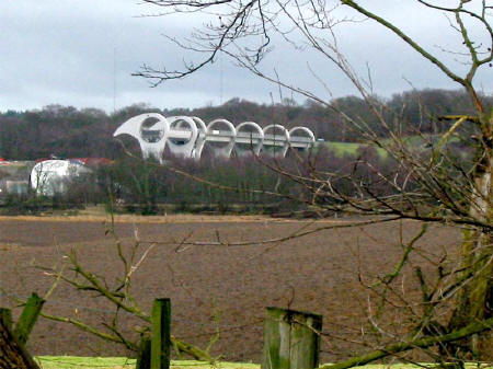 The Falkirk Wheel shortly before its opening