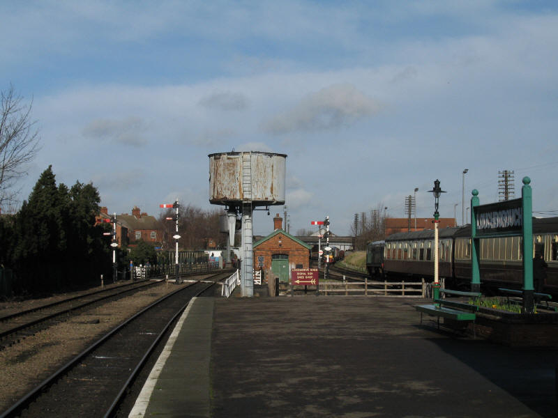Water tower at Loughborough Central on the Great Central Railway