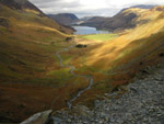 Warnscale Bottom and Buttermere while ascending Fleetwith Pike