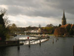 Marlow weir, bridge and church from the lock