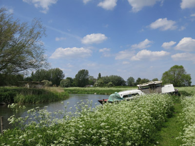 Boat on the bank of the River Lark