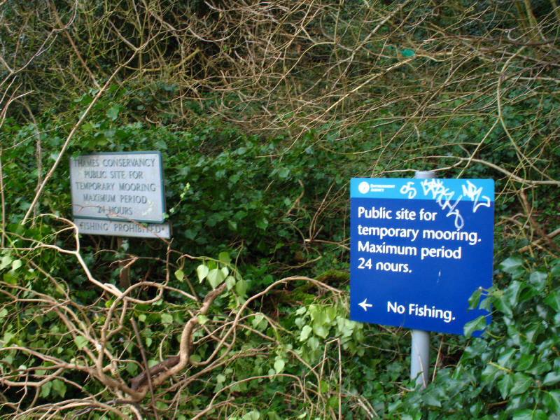 Thames Conservancy and Environment Agency signs on River Thames