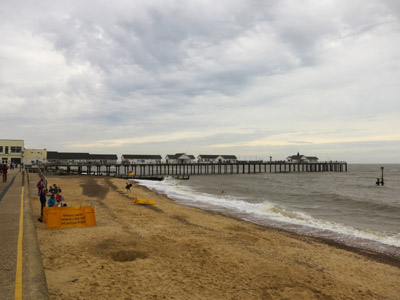The beach and pier at Southwold on the Suffolk Coast Path